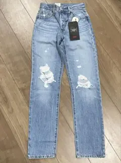 リーバイス　501 デニム　クロップド　ハイライズ　ストレート