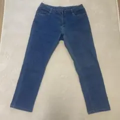 美品 スリム フィット 青 デニム パンツ クロップド L