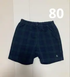 ファミリア　パンツ　ハーフ　80 半ズボン　チェック