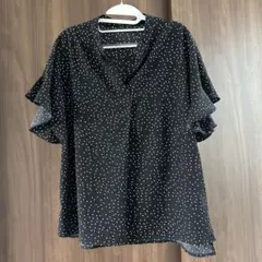 ur'sドット柄 半袖シャツ Lサイズ ブラウス
