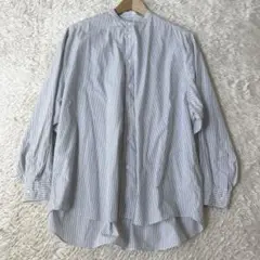 Graphpaper Broad Stripe Band Collar シャツ