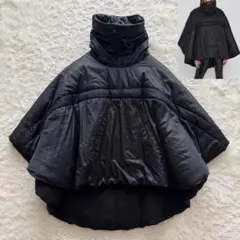 美品【レッドヴァレンティノ】2021AW　ポンチョ　ダウン 黒　チュール　38