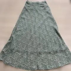 花柄ロングスカート Fサイズ グリーン系