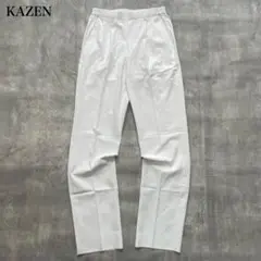 カゼン【M】スラックス ストレートシルエット センタープレス タック ポリ100