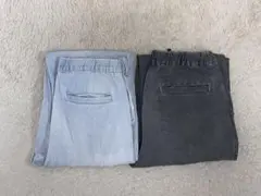 ★美品★GU デニムバギースラックス M グレー　ブルー