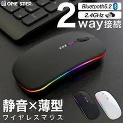ワイヤレスマウス bluetooth 無線 充電式 usb 5.2 黒 2379