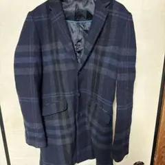 lui'sネイビー ブラック チェスターコート