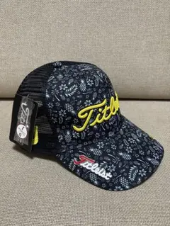【SALE】Titleist メッシュキャップ ゴルフ用 ブラック トロピカル柄