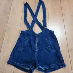 GRL サスペンダー付きショートパンツ ダークデニム M