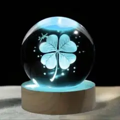 LED四つ葉のクローバーストームグラス 風水 ライトアップ