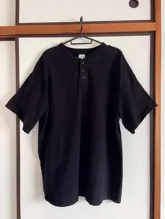 FRUIT OF THE LOOM ボタン付きTシャツ L ブラック