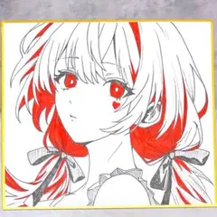 手描きイラスト アナログイラスト オリジナル 創作 女の子 色紙