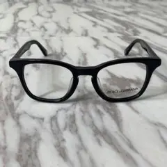 美品 DOLCE&GABBANA 伊達眼鏡 レンズロゴ入り 黒縁 ウェリントン