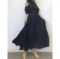 eimy istoireワッシャープリーツオフショルダーワンピース