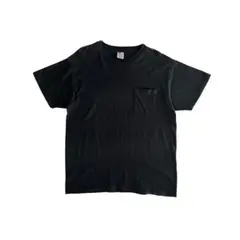 【希少】90s Hanes USA製 無地ポケTシャツ ブラック 短丈ボックス
