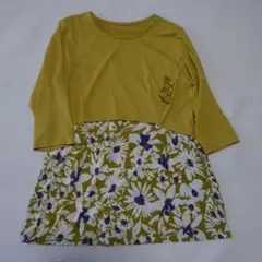 フラワープリント チュニック 七分袖