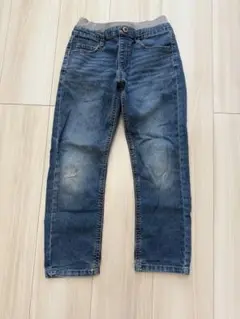 デニムブルー ストレートフィットパンツ