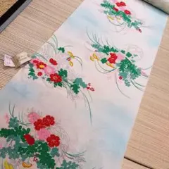 Y1503 アンティーク 古浜友仙 三尺物 純絹 反物