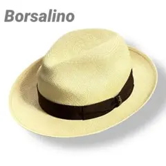 リクエスト値下美品伊製Borsalino paglia天然草ハットベージュ58 本日限定値下美品】伊製Borsalino paglia天然草ハットベージュ58
