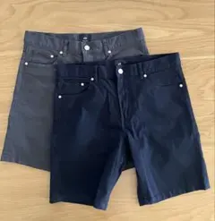 H&M ショートパンツ　2着セット　ブラック、グレー　Mサイズ相当