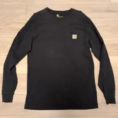 【Carhartt】ロングスリーブロゴTシャツ ポケット付き 黒 S