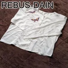 REBUS-DAINE ブラウス 蝶々柄 ホワイト レディース