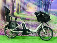 ❹ 4382子供乗せ電動自転車ヤマハ3人乗り新品20インチ良好バッテリー