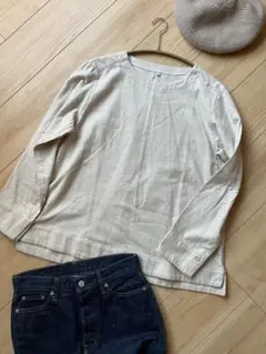 新品　タグ付き　無印良品　MUJI 無印　サンドベージュ　ブラウス　両面起毛