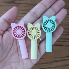 約5cm・選べるカラー１点・ねこ耳ミニチュアハンディファン ドールハウス ぬい活