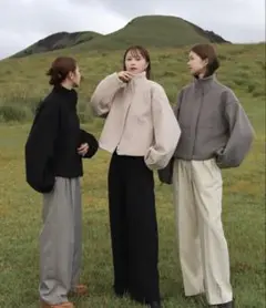 【Reurie'】ダブルジップショートウールコート