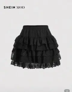 SHEIN ブラック フリルミニスカート
