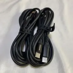 USB-C to USB-c ケーブル 2M 2本 ブラック