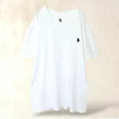 半袖Tシャツ【LL】ワンポイント刺繍　白T シンプル　柔らか素材　綿100% 夏