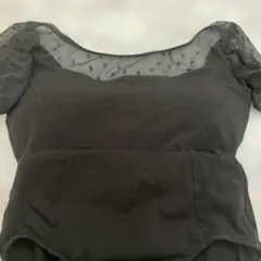 ブラックレオタード Mサイズ ドット付き