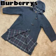美品 Burberry ダッフルコート カシミヤ混 大きいサイズ ウール
