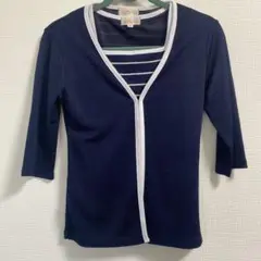 lune moire ネイビー ボーダーアンサンブル