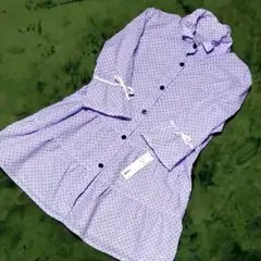 新品タグ付き♪ドット柄シャツワンピース　訳有り