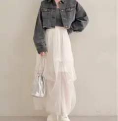 チュールティアード ベアワンピ チュールスカート