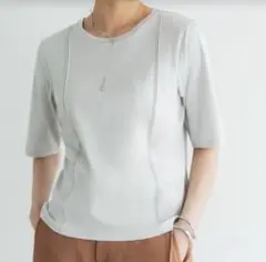 crewre　シルケットピンタックT light gray