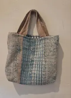 ☆ハンドメイド/襤褸布骨董市ポップレトロ/刺し子バッグ柿渋染めバッグ