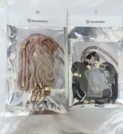 新品 SINJIMORU スマホショルダーストラップ セット黒 レインボーカラー