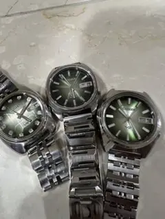 値引可能ビンテージ品美品稼働品CITIZENセブンスターv2 グリーン3点セット