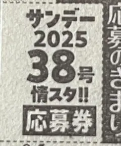 週刊少年サンデー 38号 情スタ‼︎ 応募券 1枚