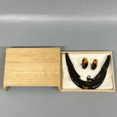 極美品 自宅保管品 鼈甲 べっ甲 ネックレス イヤリング セット