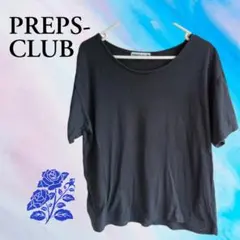 【PREPS-CLUB】 ブラック 半袖 Tシャツ〈レディース〉