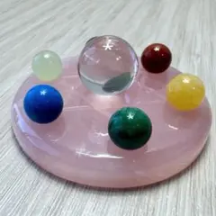 【新品】天然石の六芒星　ローズクウォーツなど　インテリア　開運置物