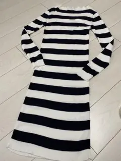 最終値下げ 美品 msgm ニット ロングワンピース xs ボーダー コットン
