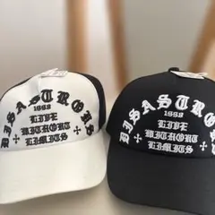 メンズ レディースキャップ 白/黒 未使用新品