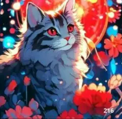 ダイヤモンドアート　猫216