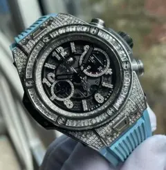 Hublot ダイヤモンド クロノグラフ ブラックブルー